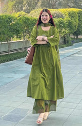Green Multi Circle Cotton Dress