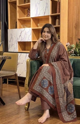 Cherry Ajrakh A-Line Dress