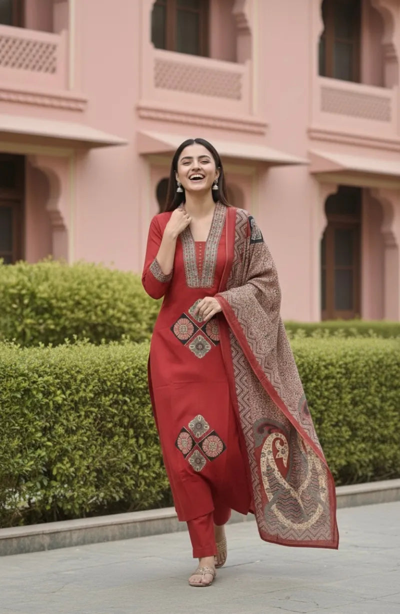 Appliqué Brick Dress