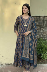 Front Pocket Blue Dress