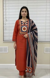 Orange Blue Stripes Dress