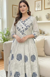 Grey Cotton Flex Frock