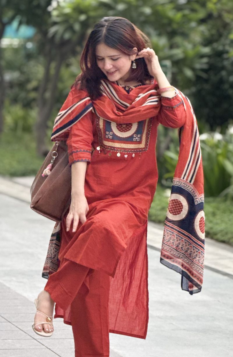 Orange Blue Stripes Dress