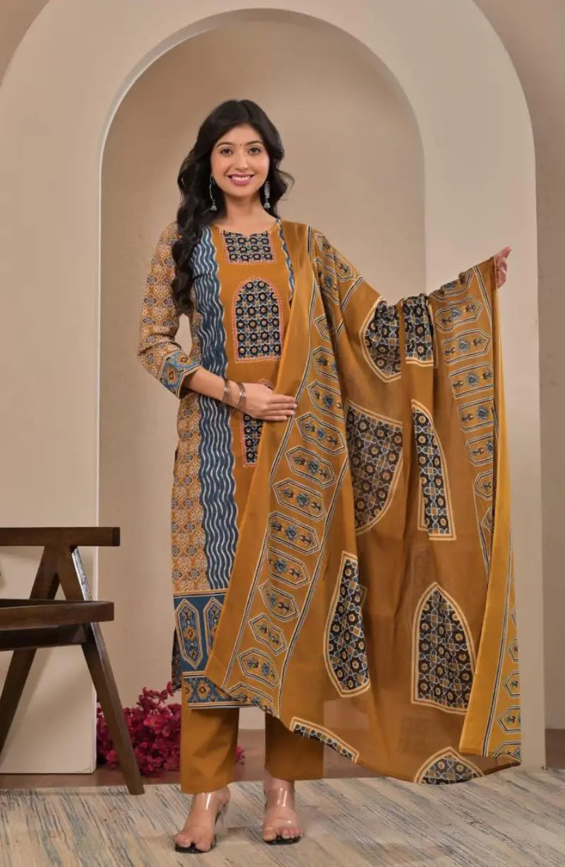 Panel Print Cotton Dress