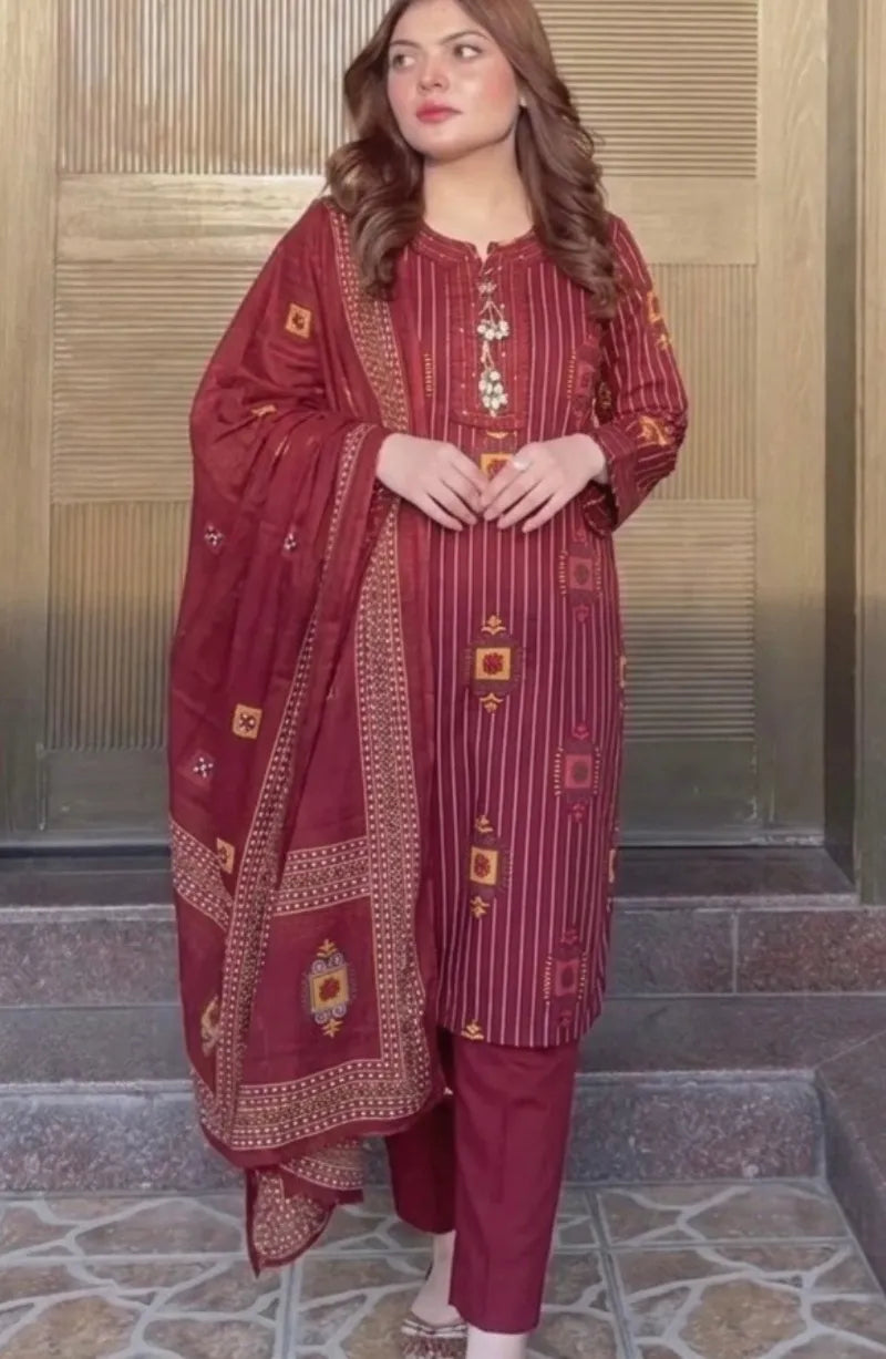 Cherry Cotton Printed Dress