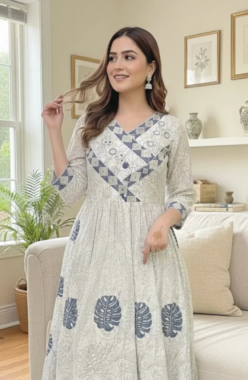 Grey Cotton Flex Frock