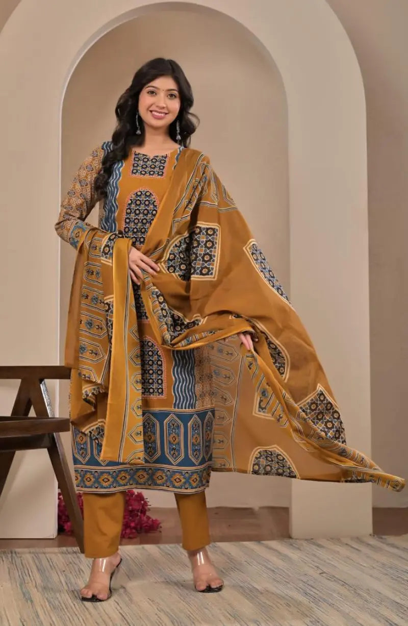 Panel Print Cotton Dress