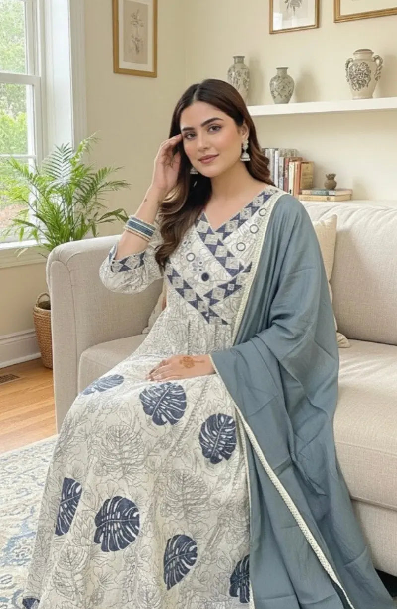 Grey Cotton Flex Frock