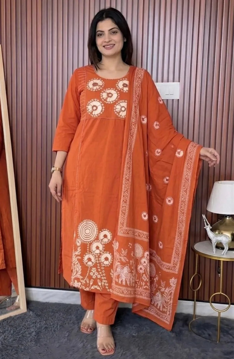 Cotton Printed YO Dress