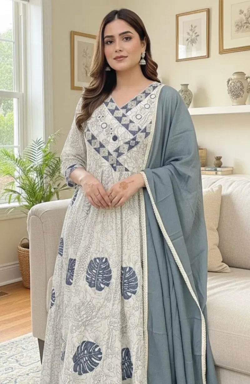 Grey Cotton Flex Frock