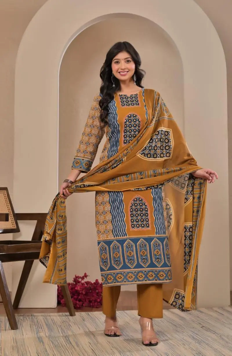 Panel Print Cotton Dress