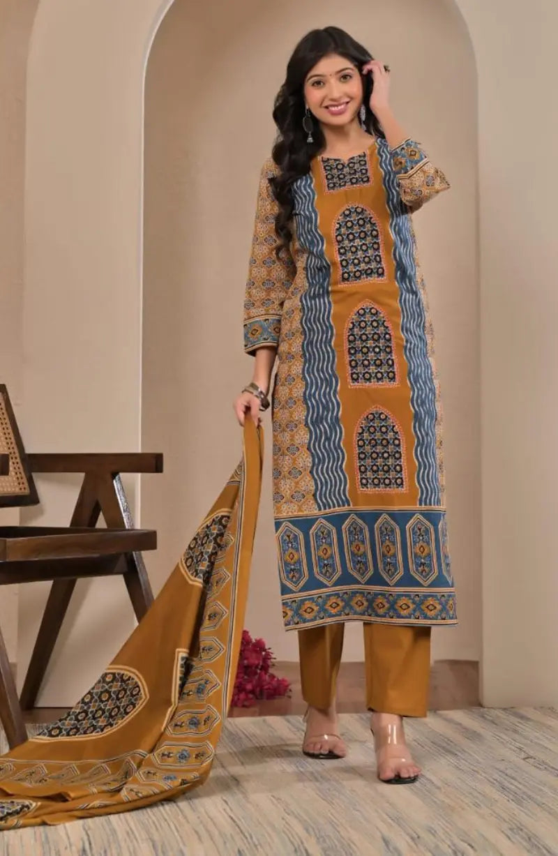 Panel Print Cotton Dress