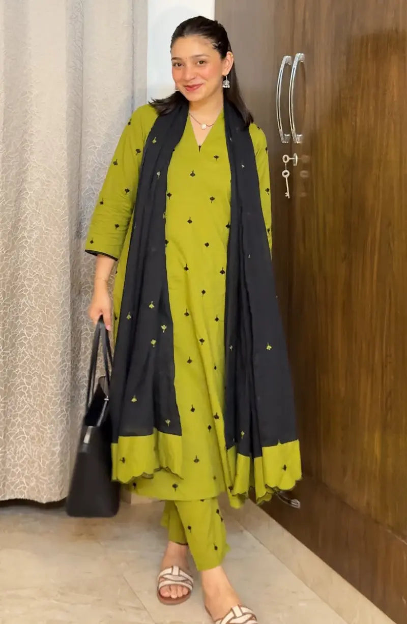 Green & Black Dress