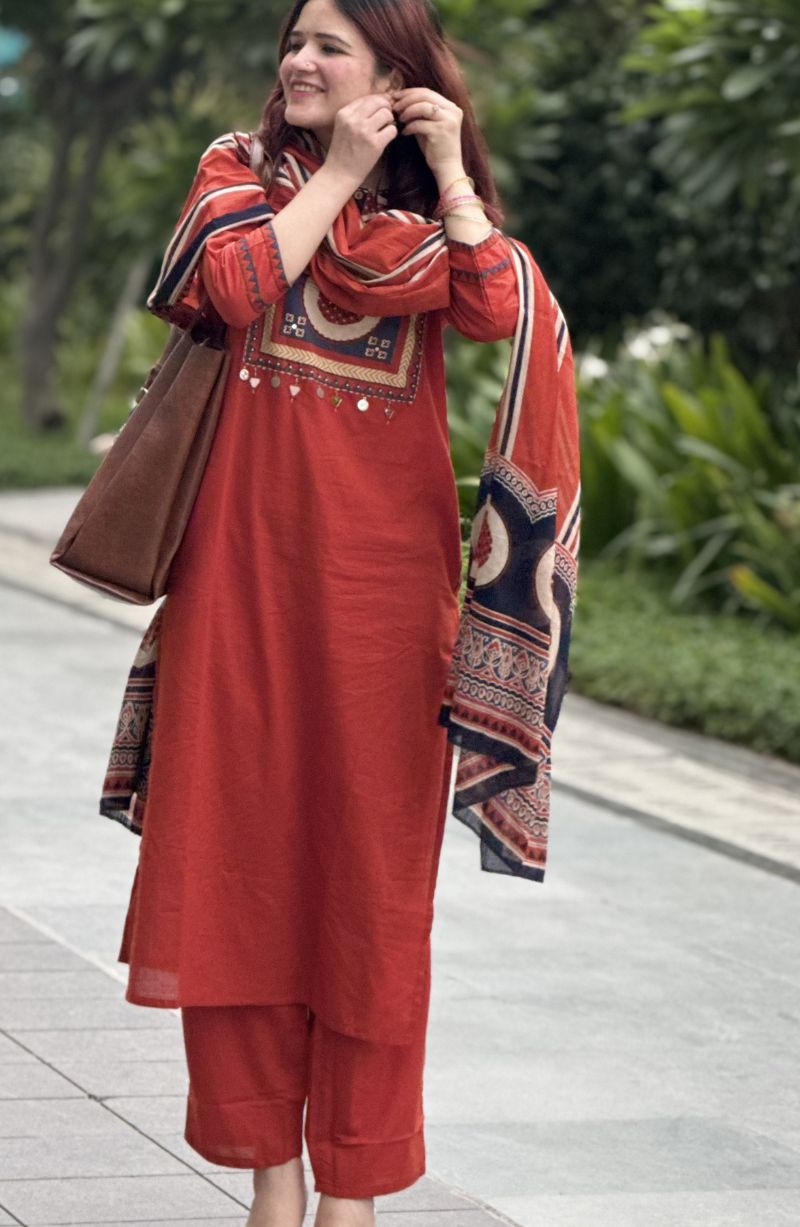 Orange Blue Stripes Dress
