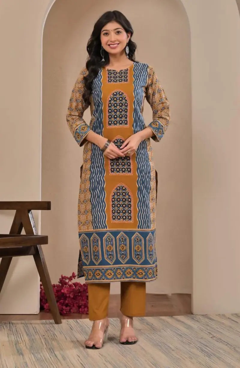 Panel Print Cotton Dress