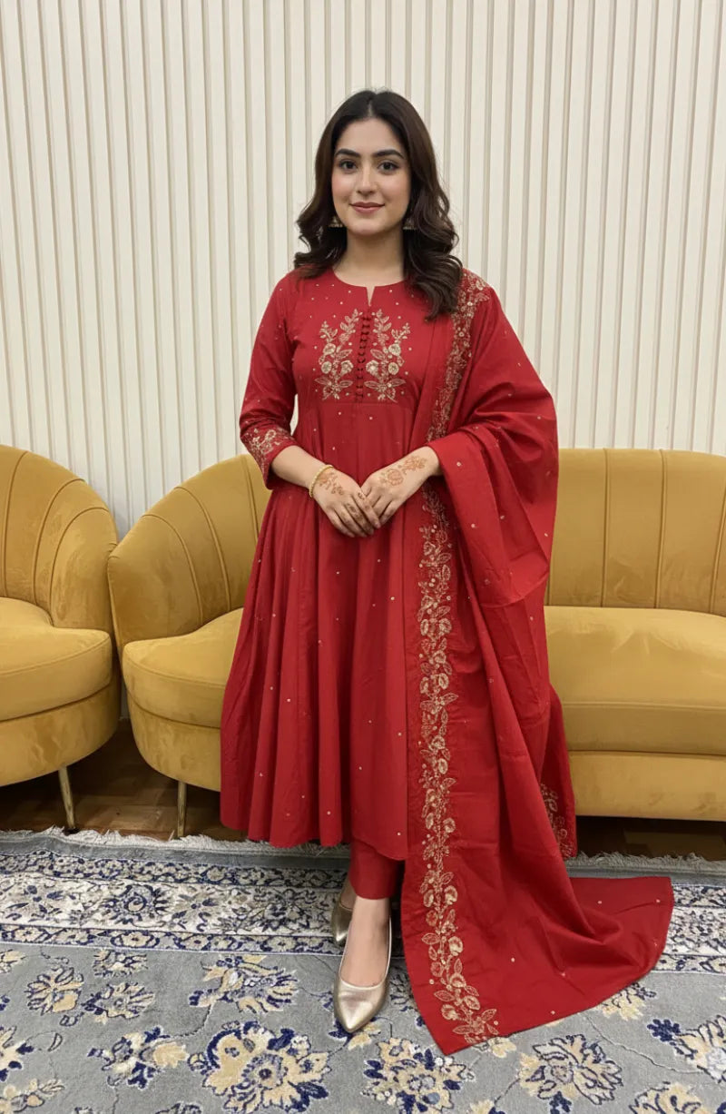 Mal Chanderi Cottone Ethnic Dress