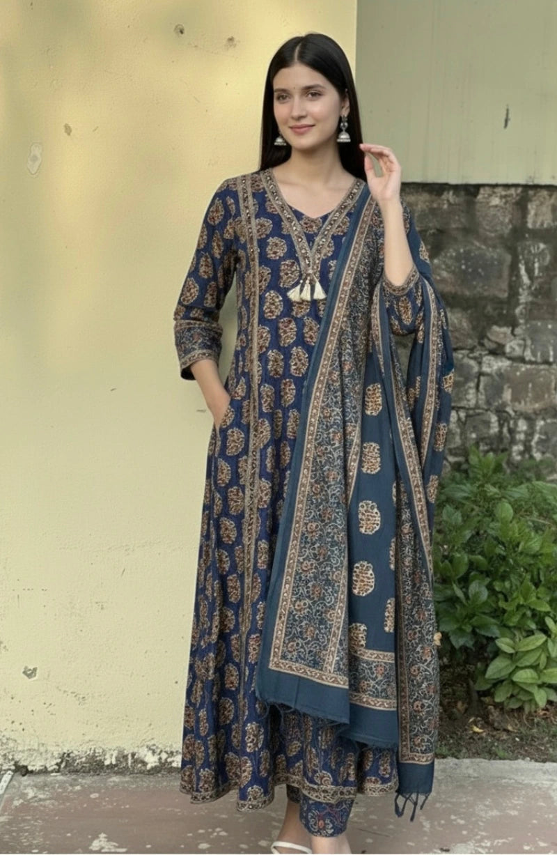 Front Pocket Blue Dress