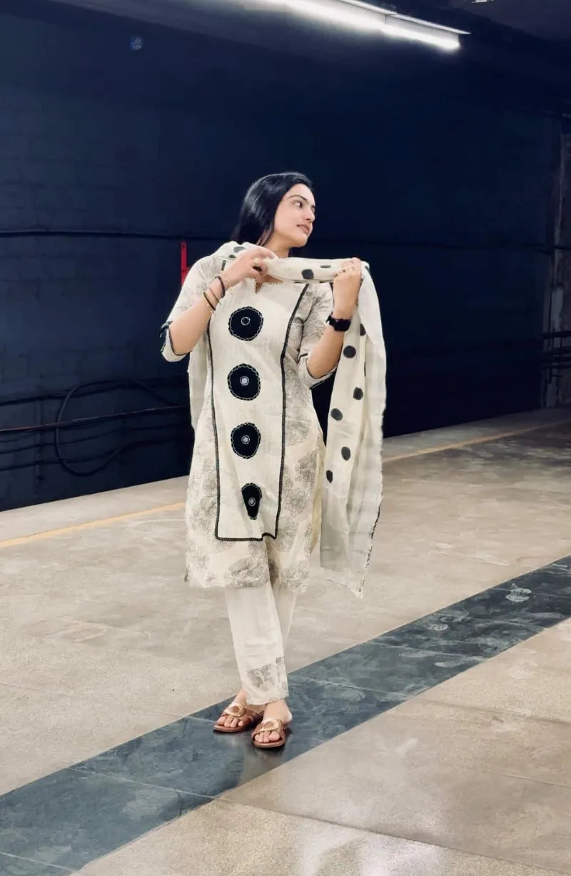 Cotton Flex Applique Dress
