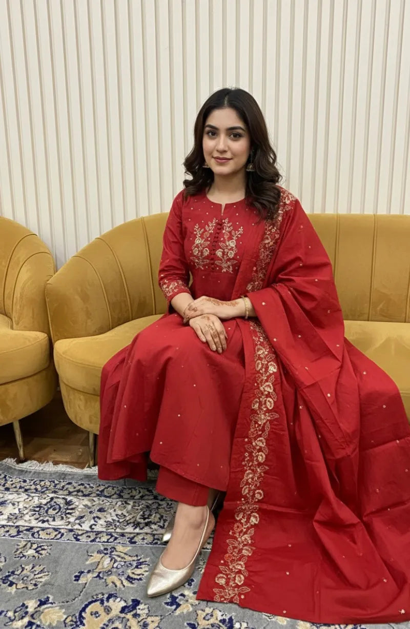 Mal Chanderi Cottone Ethnic Dress