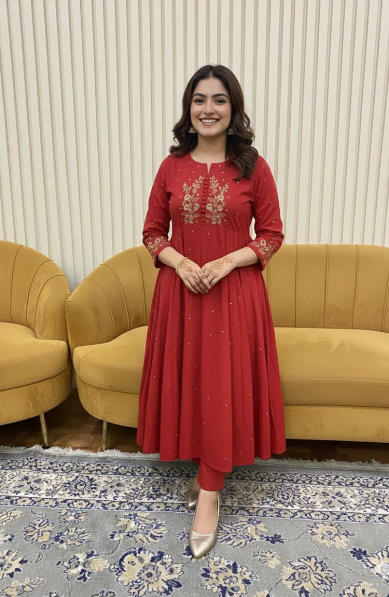 Mal Chanderi Cottone Ethnic Dress
