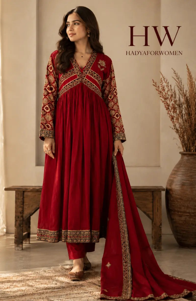 CHERRY ALIYA APPLIQUE DRESS